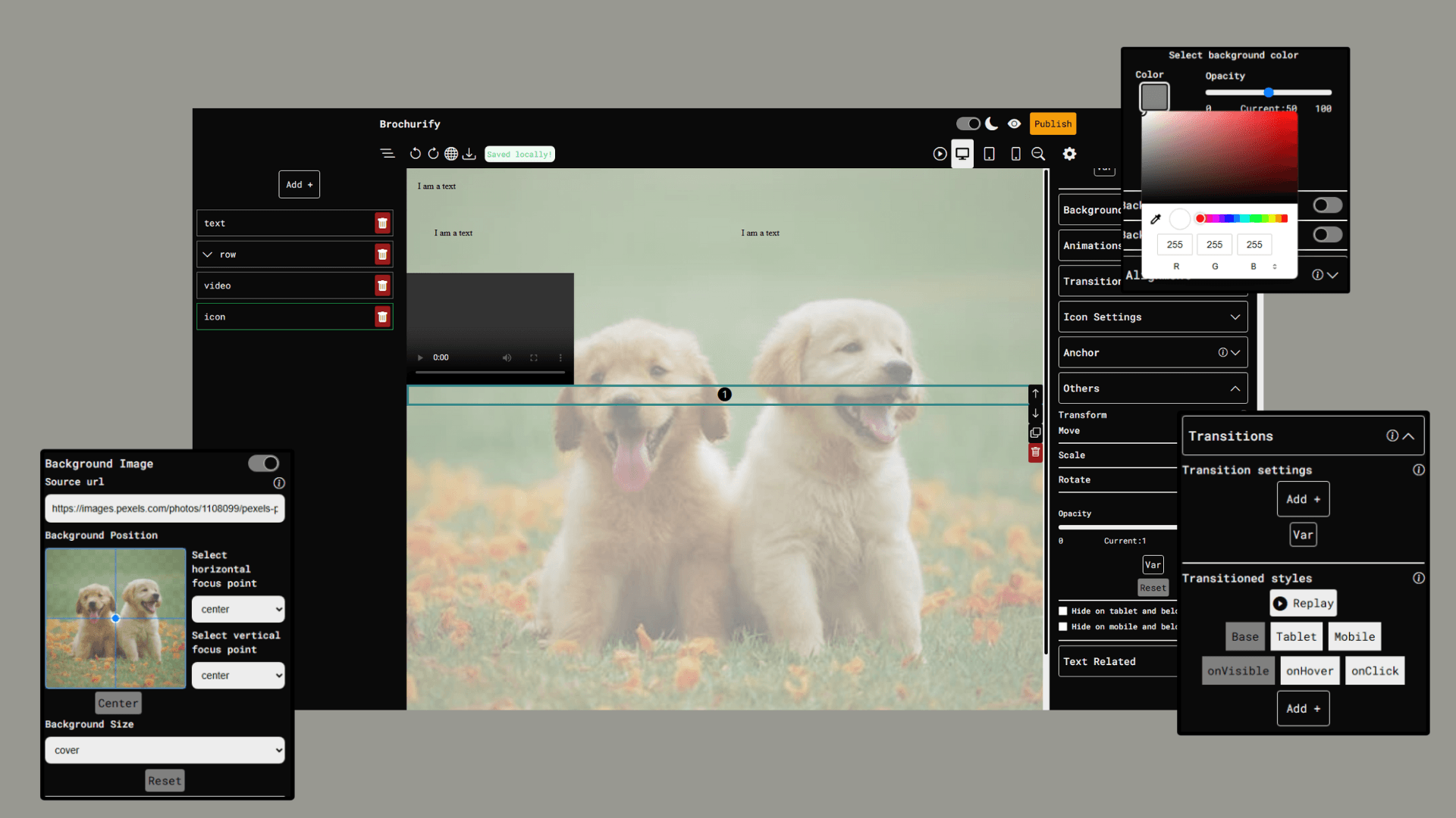 Screenshot of the builder
